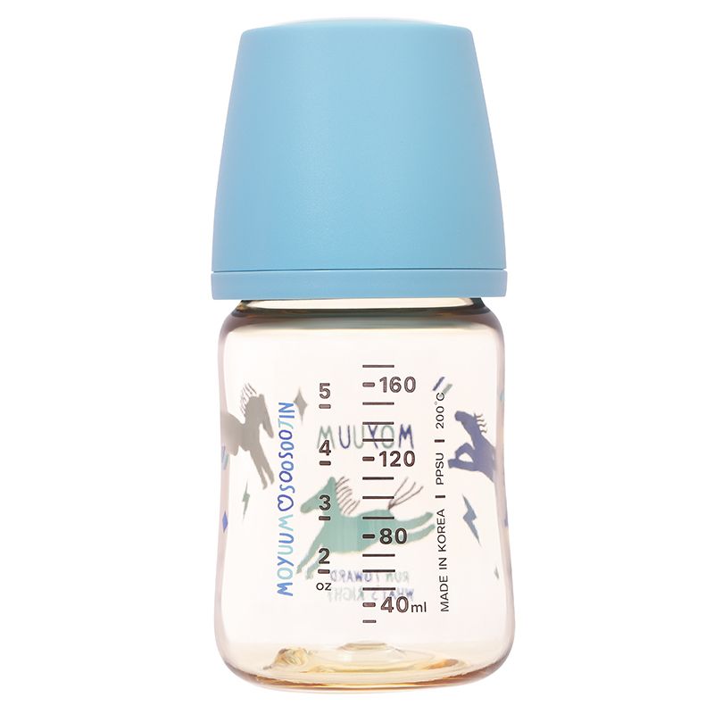Bình sữa nhựa PPSU Moyuum All In One Bottle cổ rộng 170ml - Ngựa xanh