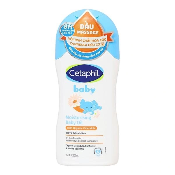 Dầu massage dưỡng ẩm cho bé Cetaphil Baby Moisturising Baby Oil 200ml
