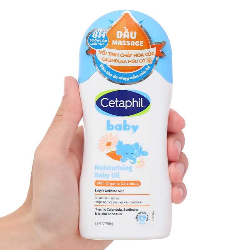 Dầu massage dưỡng ẩm cho bé Cetaphil Baby Moisturising Baby Oil 200ml