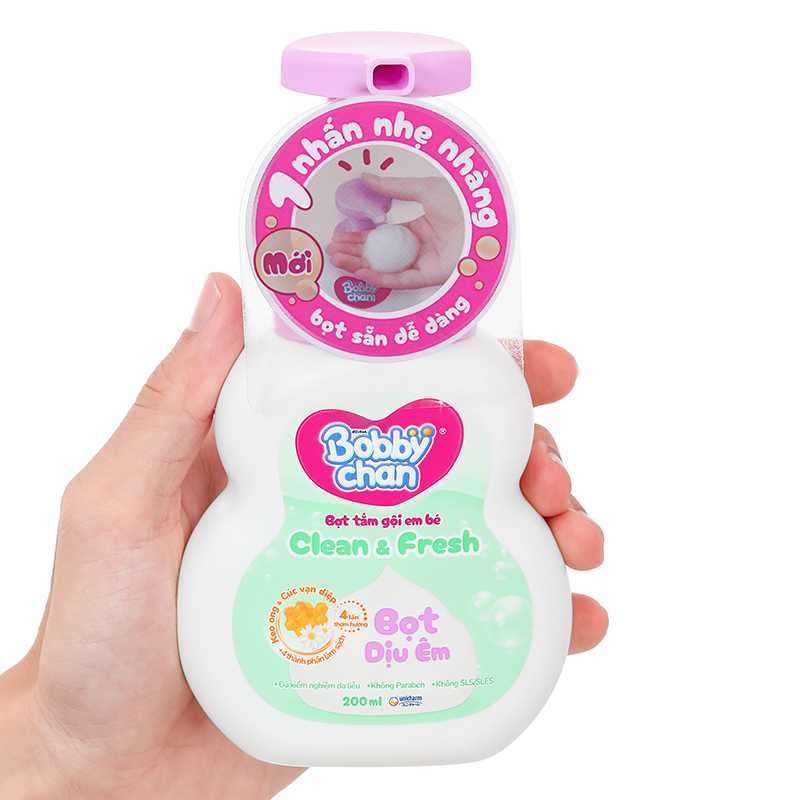 Bọt tắm & gội 2in1 cho bé BobbyChan Clear & Fresh hương trái cây 200ml