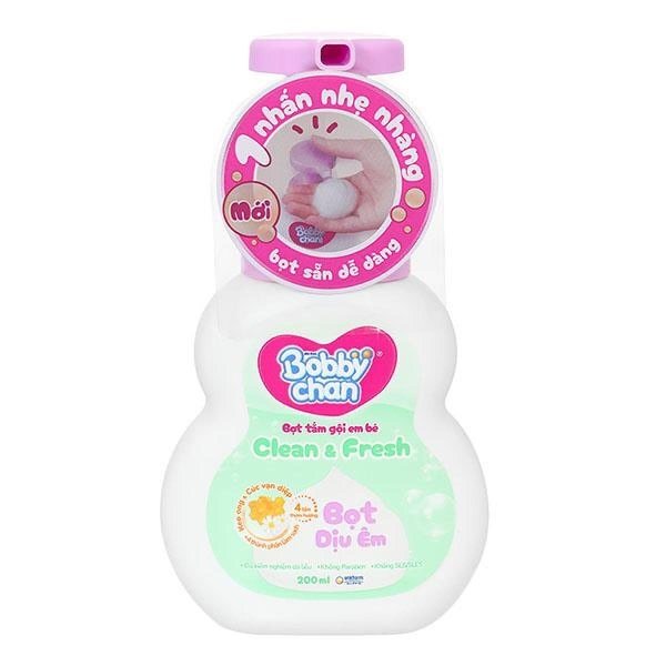 Bọt tắm & gội 2in1 cho bé BobbyChan Clear & Fresh hương trái cây 200ml