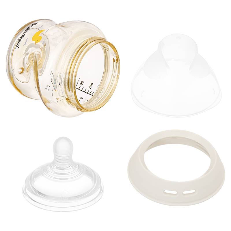 Bình sữa nhựa PPSU Tommee Tippee Natural Start cổ rộng 150ml - Họa tiết vàng