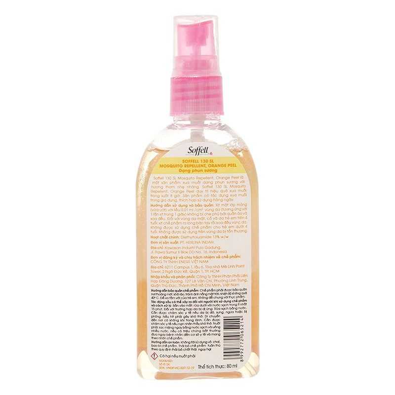 Xịt chống muỗi Soffell hương cam 80ml