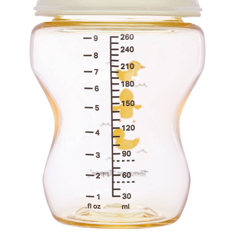 Bình sữa nhựa PPSU Tommee Tippee Natural Start cổ rộng 260ml - Họa tiết vàng