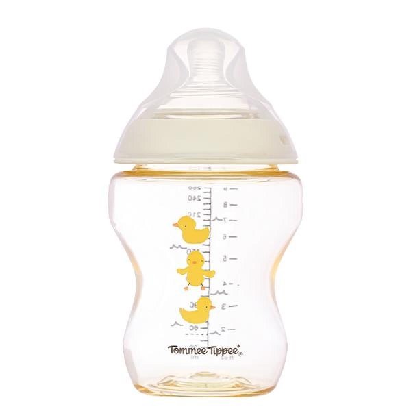 Bình sữa nhựa PPSU Tommee Tippee Natural Start cổ rộng 260ml - Họa tiết vàng