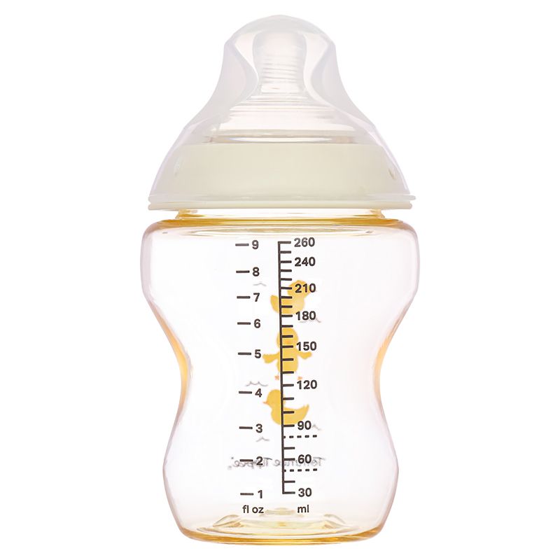 Bình sữa nhựa PPSU Tommee Tippee Natural Start cổ rộng 260ml - Họa tiết vàng