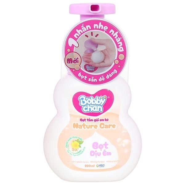 Bọt tắm & gội 2in1 cho bé BobbyChan Nature Care hương thảo mộc 200ml