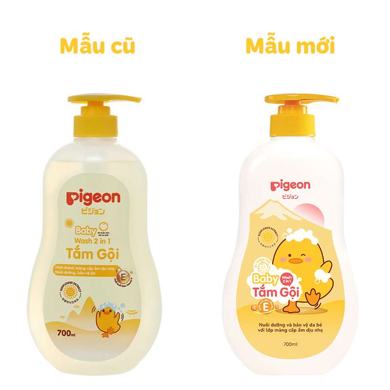 Sữa tắm & gội 2in1 cho bé Pigeon chiết xuất hoa hướng dương 700ml