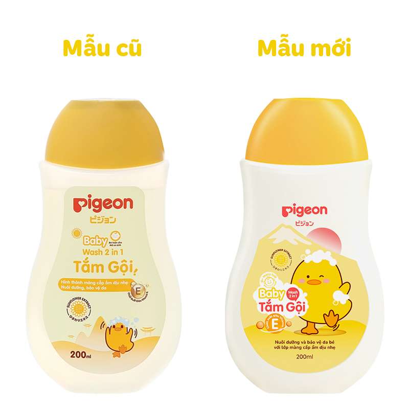Sữa tắm & gội 2in1 cho bé Pigeon chiết xuất hoa hướng dương 200ml