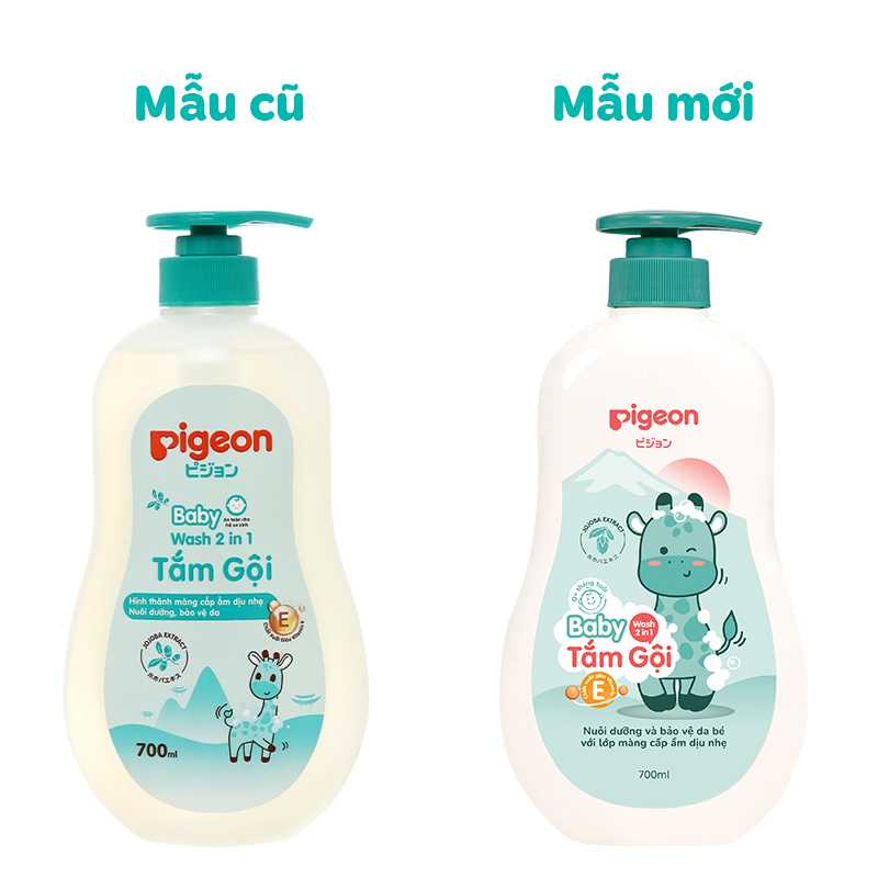Sữa tắm & gội 2in1 cho bé Pigeon chiết xuất Jojoba 700ml