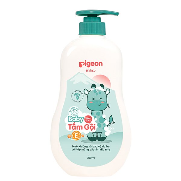 Sữa tắm & gội 2in1 cho bé Pigeon chiết xuất Jojoba 700ml