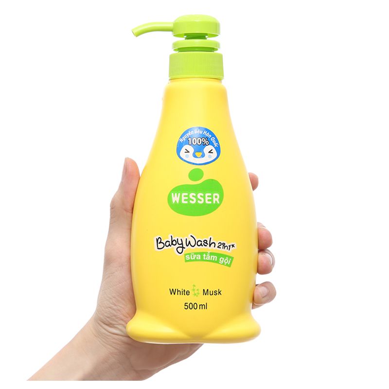 Sữa tắm & gội 2in1 cho bé Wesser hương cỏ xạ hương 500ml