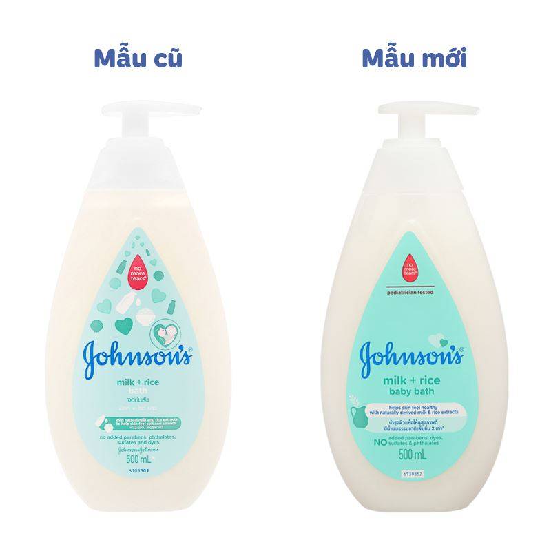 Sữa tắm cho bé Johnson's Baby chiết xuất gạo và sữa 500ml