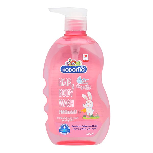 Dầu tắm & gội 2in1 cho bé Kodomo Pink Hanabaki tinh dầu hoa trà 400ml