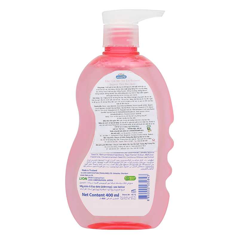 Dầu tắm & gội 2in1 cho bé Kodomo Pink Hanabaki tinh dầu hoa trà 400ml