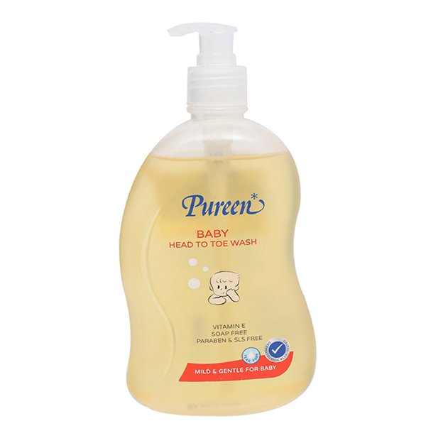 Sữa tắm & gội 2in1 cho bé Pureen Pro Vitamin B5 & Vitamin E hương dịu nhẹ 500ml