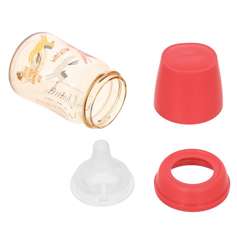 Bình sữa nhựa PPSU Moyuum All In One Bottle cổ rộng 170ml - Ngựa đỏ