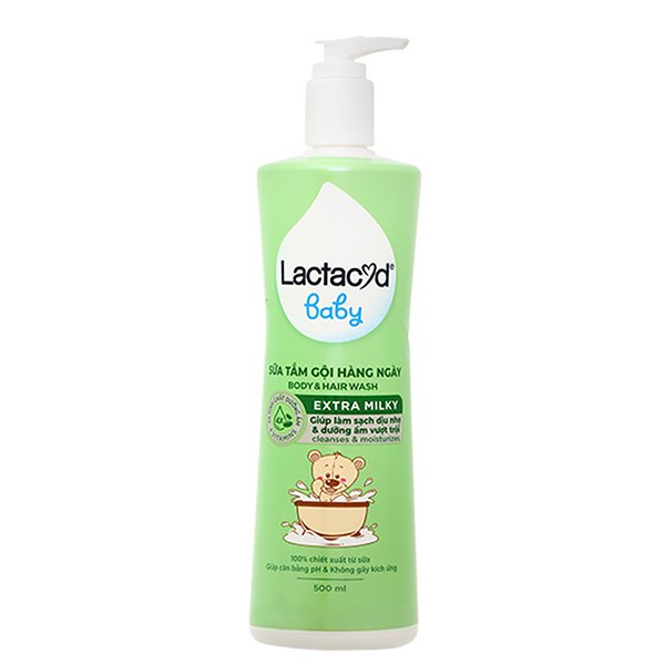 Sữa tắm & gội 2in1 cho bé Lactacyd Extra Milky hương dịu nhẹ 500ml