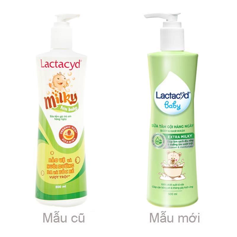 Sữa tắm & gội 2in1 cho bé Lactacyd Extra Milky hương dịu nhẹ 500ml
