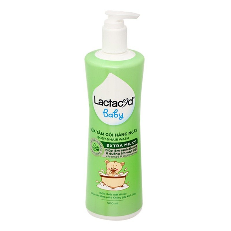 Combo 2 sữa tắm & gội 2in1 cho bé Lactacyd Extra Milky hương dịu nhẹ 500ml