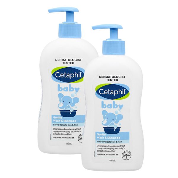 Combo 2 sữa tắm & gội 2in1 cho bé Cetaphil Baby Gentle hương dịu nhẹ 400ml