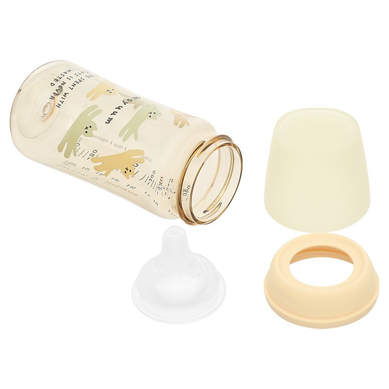 Bình sữa nhựa PPSU Moyuum thế hệ 3 cổ rộng 270ml - Mèo vàng