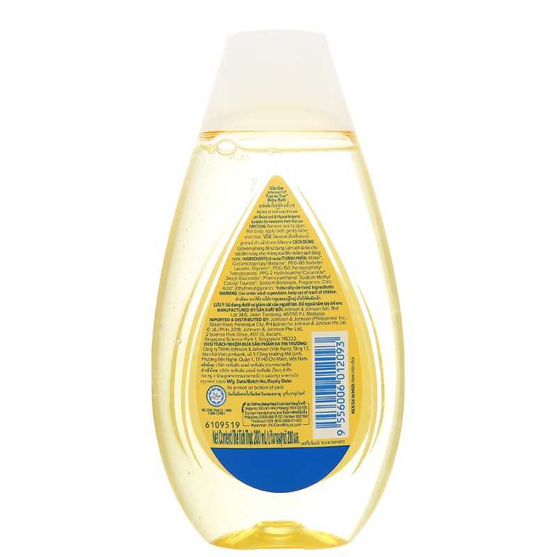 Sữa tắm & gội 2in1 cho bé Johnson's Baby Top-to-Toe hương dịu nhẹ 200ml