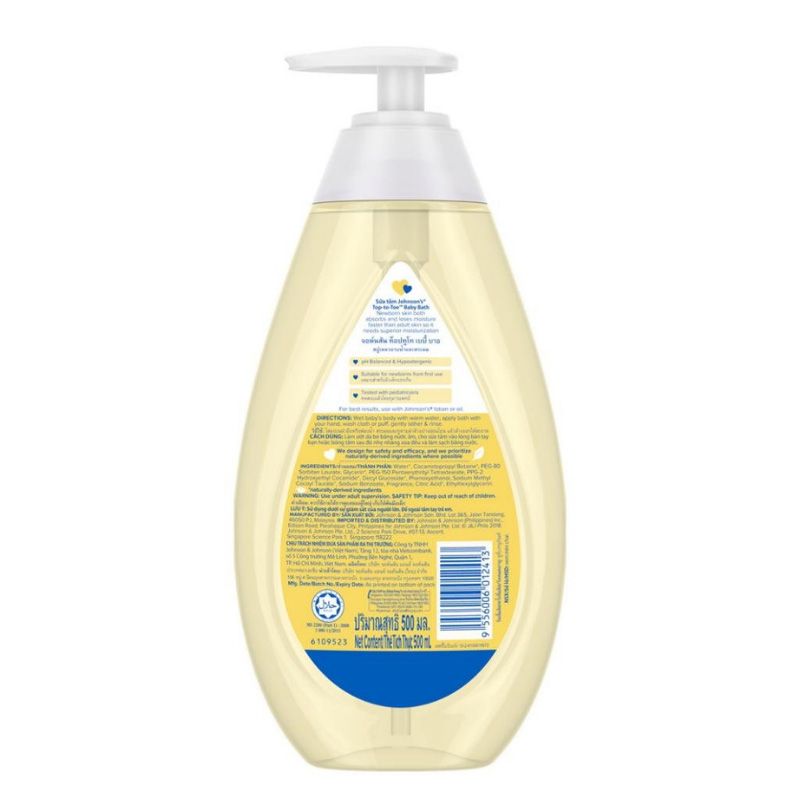 Sữa tắm & gội 2in1 cho bé Johnson's Baby Top-to-Toe hương dịu nhẹ 500ml