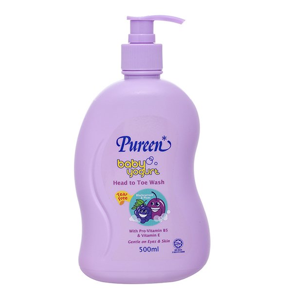 Sữa tắm & gội 2in1 cho bé Pureen tinh chất sữa chua hương nho đen và mận 500ml