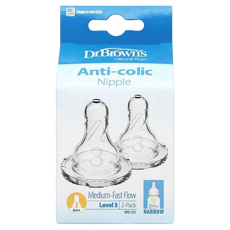 Bộ 2 núm ti Dr.Brown's cổ hẹp size 3 (6-9 tháng)