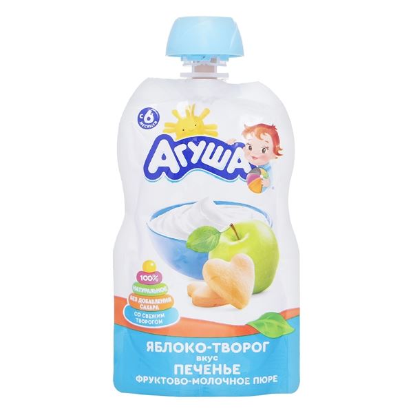 Trái cây nghiền Agusha táo, phô mai, bánh quy 90g