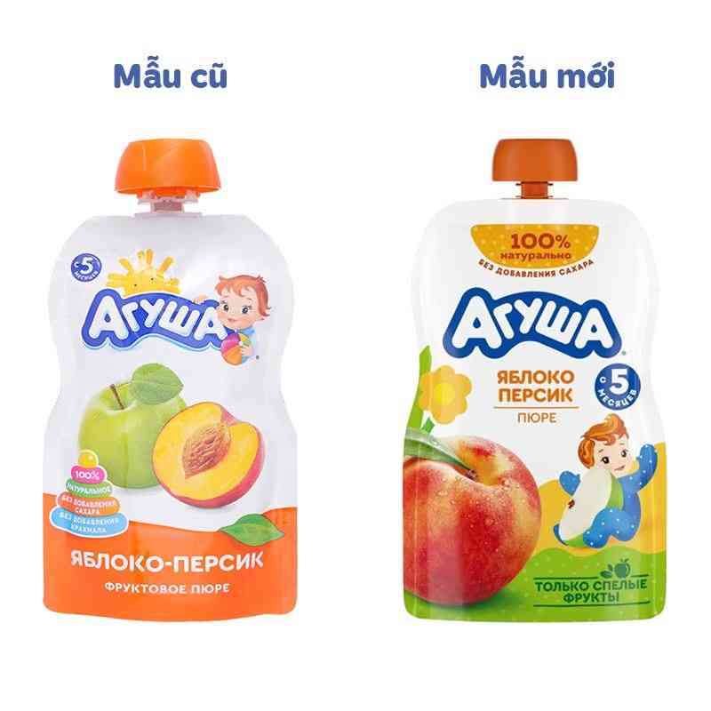 Trái cây nghiền Agusha táo, đào 90g