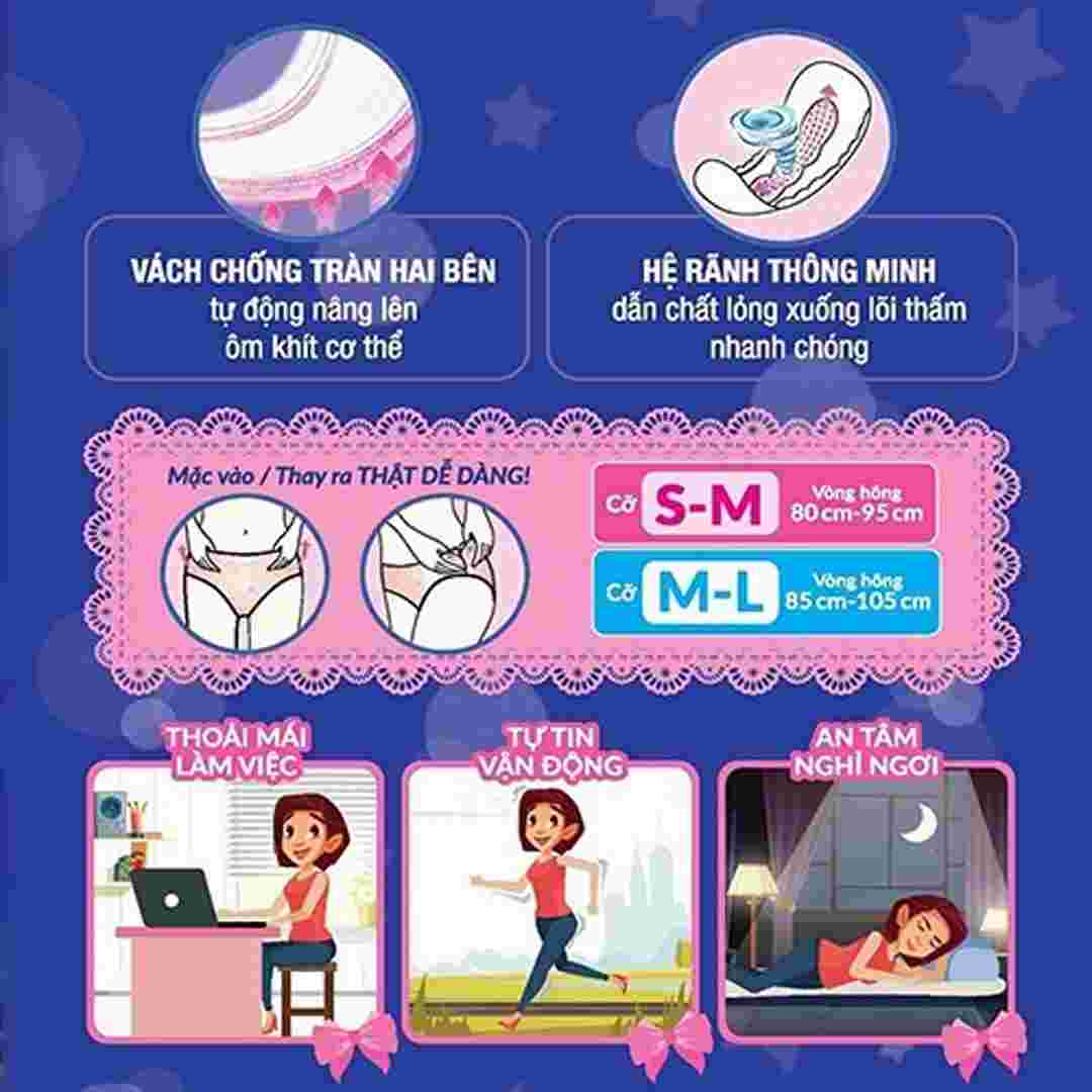 Băng Vệ Sinh Diana Dạng Quần Ban Đêm Size M-L 2 Cái