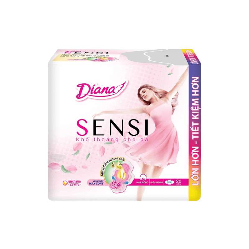 Băng Vệ Sinh Diana Sensi Siêu Mỏng Cánh 20 Miếng