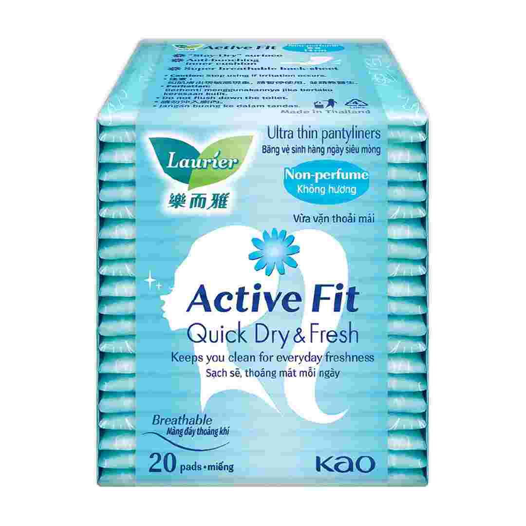 Băng Vệ Sinh Laurier Hàng Ngày Không Hương Active Fit 20 Miếng