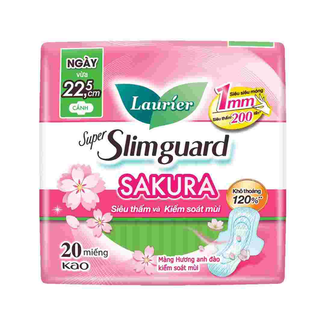 Băng Vệ Sinh Laurier Siêu Mỏng Cánh Hương Anh Đào 22.5cm 20 Miếng