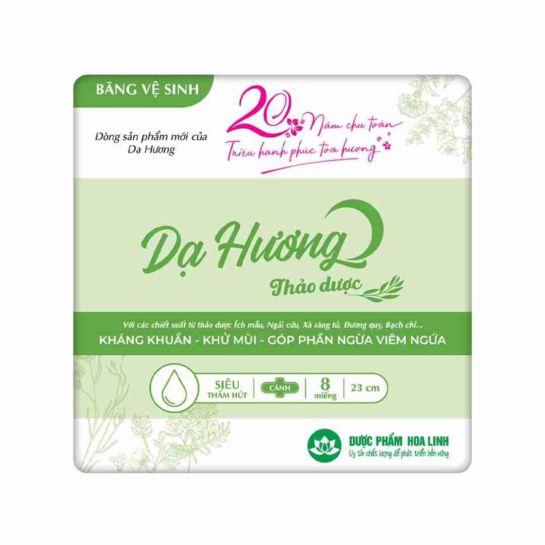 Băng Vệ Sinh Dạ Hương Siêu Thấm Cánh Ban Ngày 23cm 8 Miếng