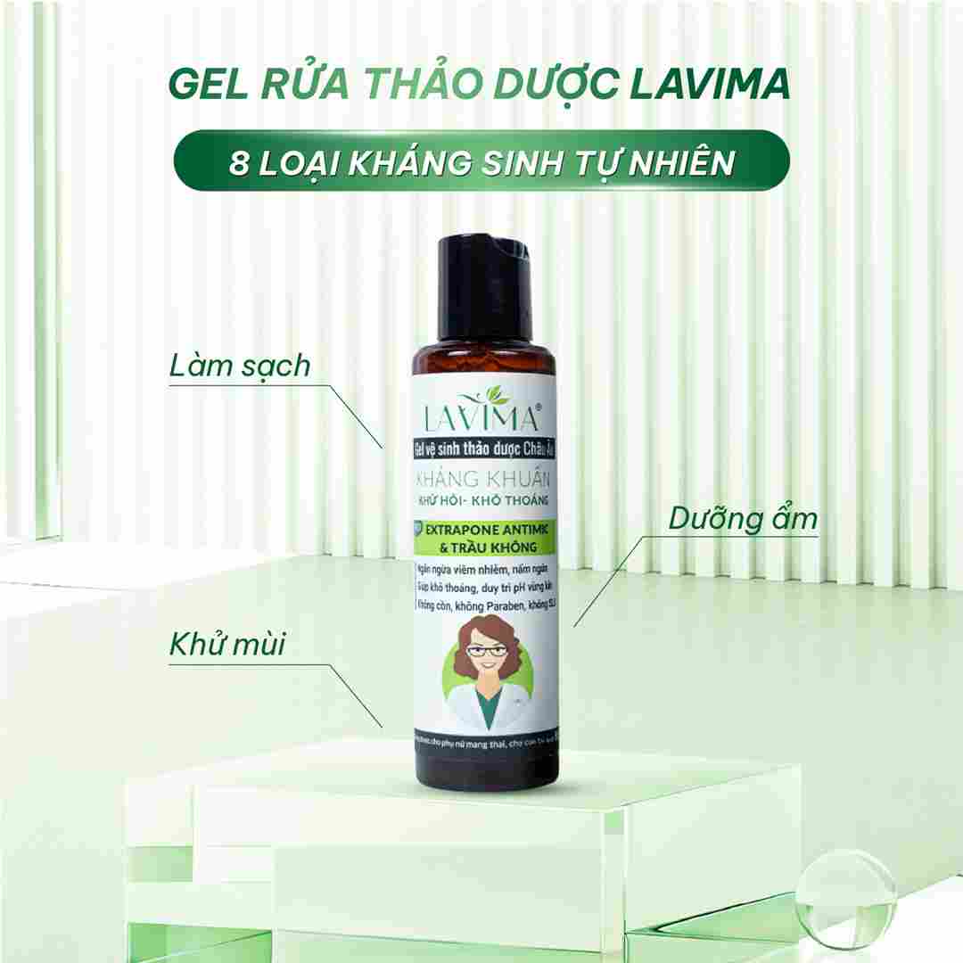Gel Rửa Phụ Khoa Lavima Kháng Khuẩn Thảo Dược Châu Âu 88g