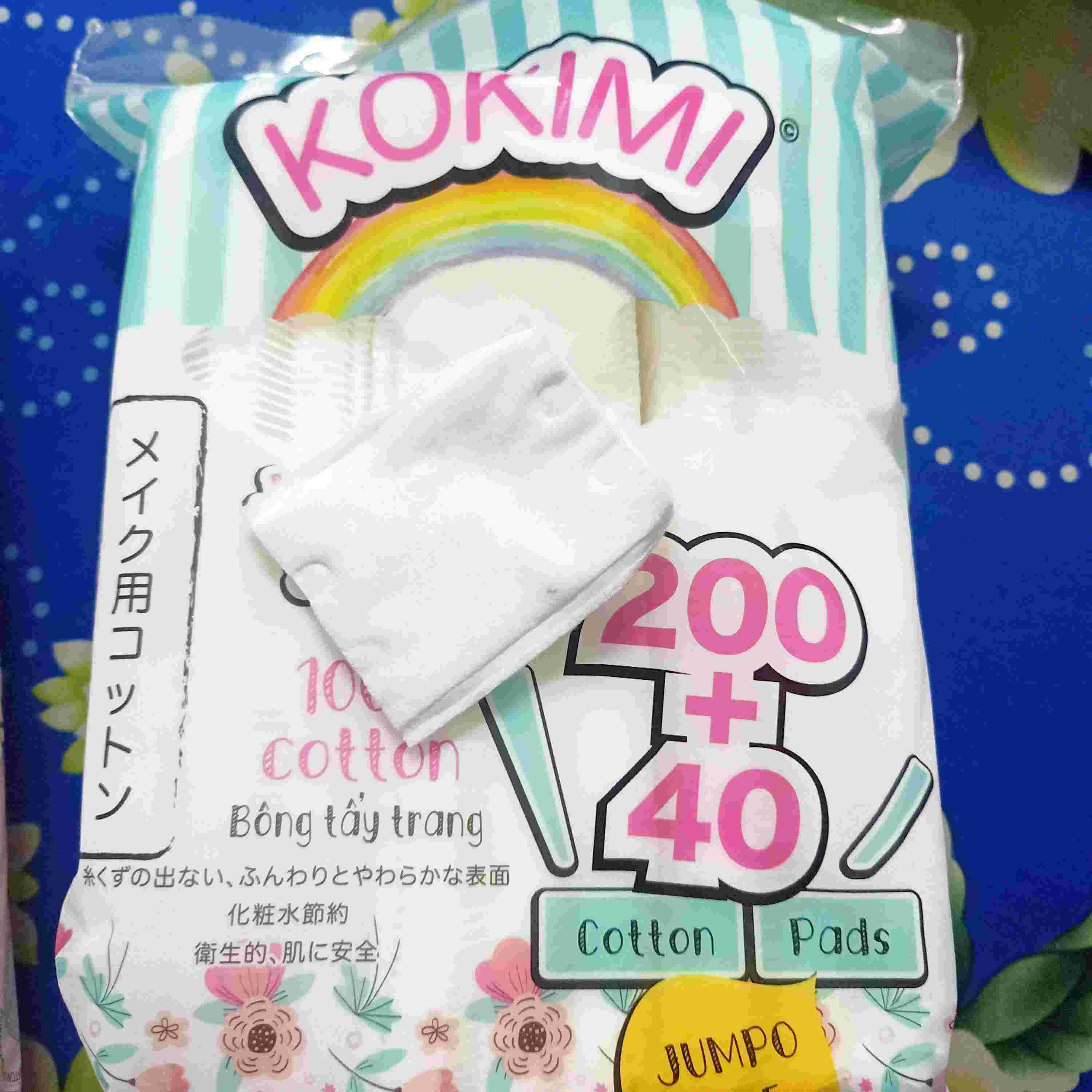 Bông Tẩy Trang Mihoo Kokimi Bông Vuông Túi 240 Miếng