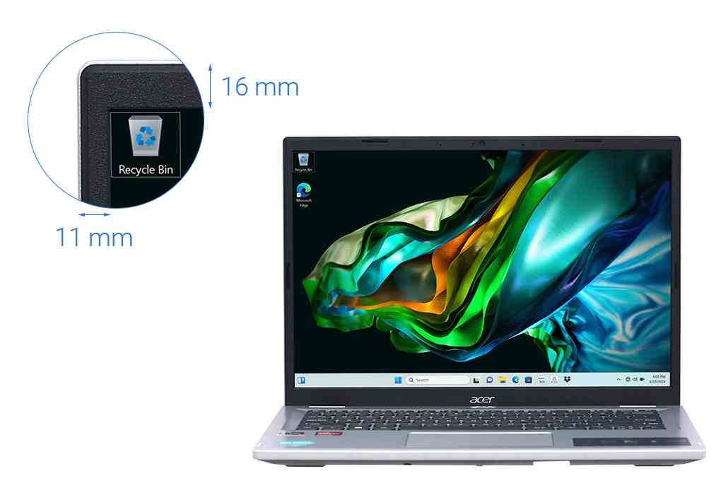 Laptop Acer Aspire 3 A314-42P-R3B3 NX.KSFSV.001 (R7 5700U, 16GB, 512GB, WUXGA)