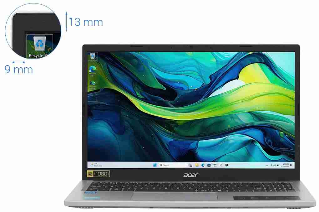 Laptop Acer Aspire Go AG15-31P-30M4 NX.KRPSV.004 (i3 N305, 8GB, 256GB, Full HD)