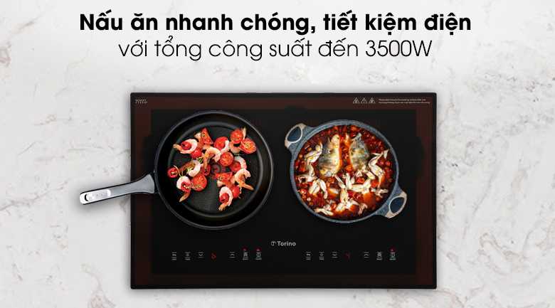 Bếp từ đôi âm Torino TI0602C 3500W