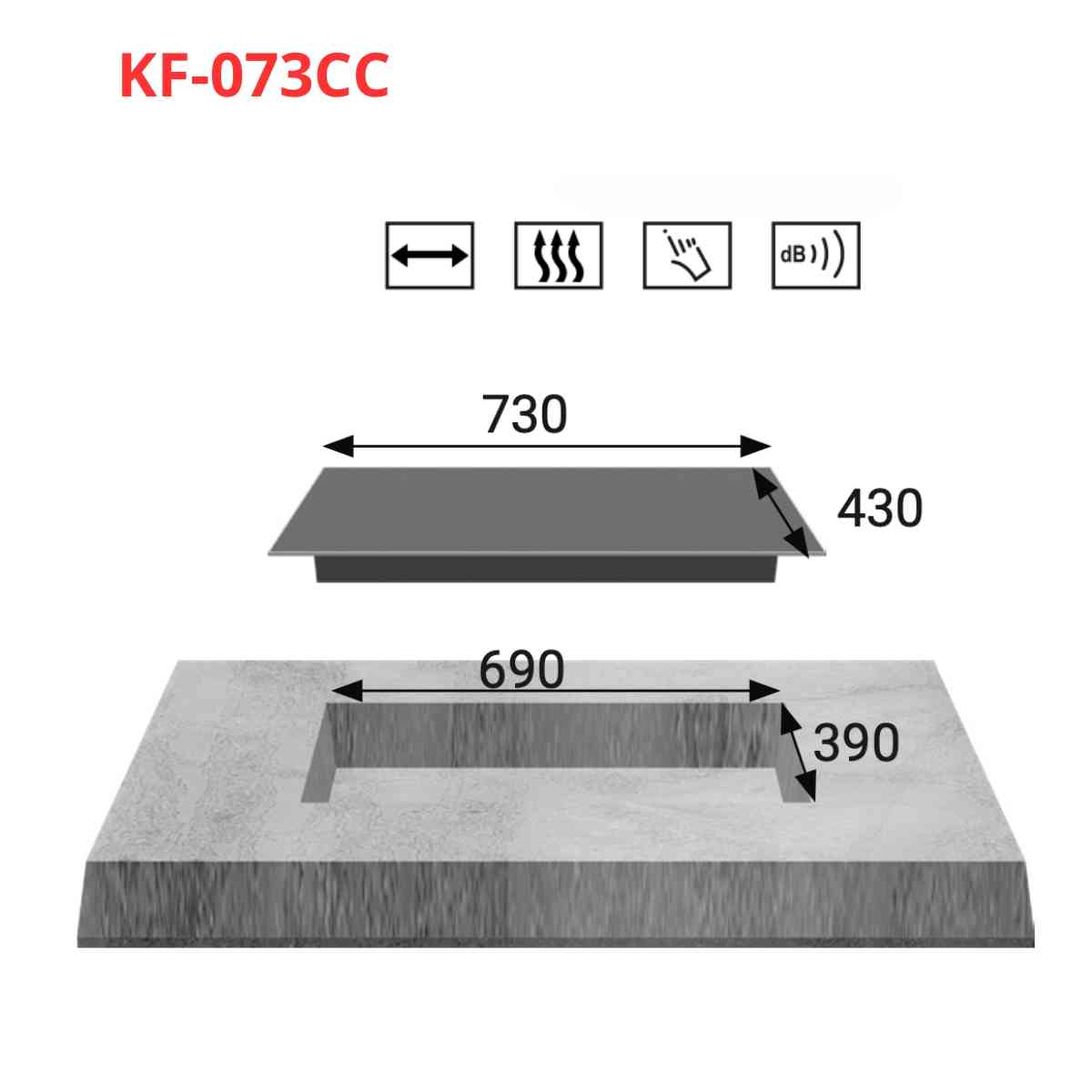 Bếp hồng ngoại đôi âm KAFF KF-073CC 4400W