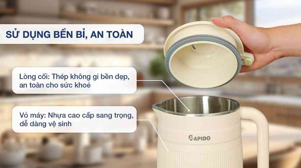 Máy làm sữa hạt đa năng Rapido RHB-800DM