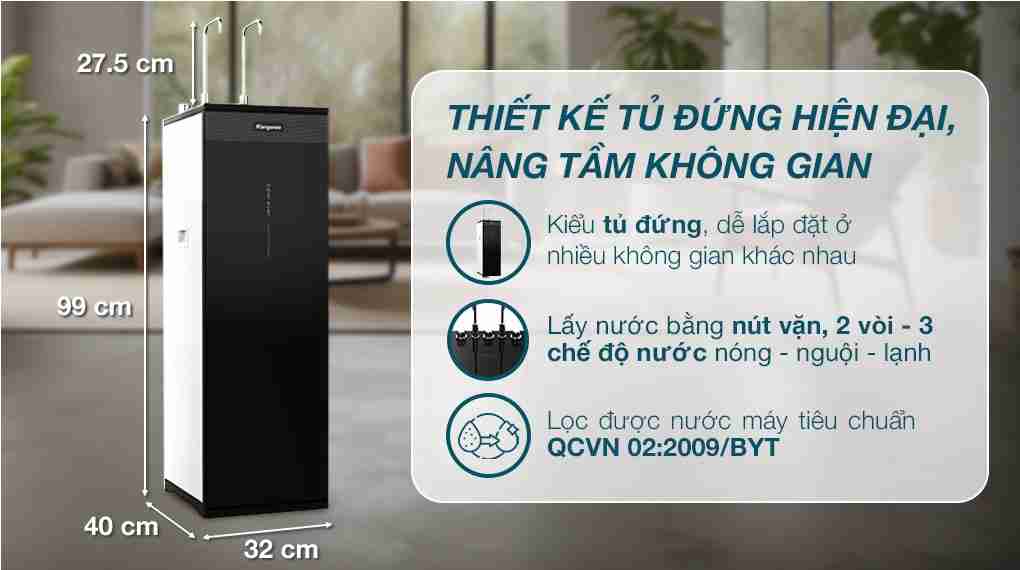 Máy lọc nước RO nóng nguội lạnh Hydrogen Kangaroo KG11A2 11 lõi