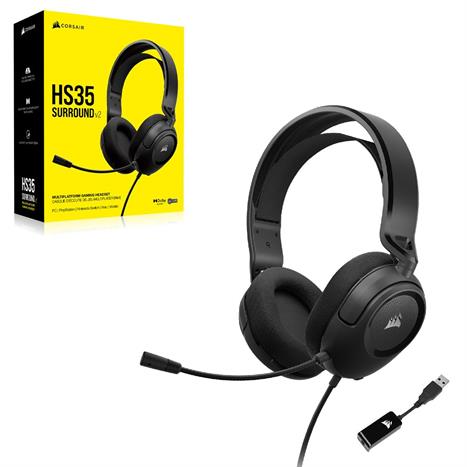 Tai nghe có dây chụp tai Gaming Corsair HS35 Surround V2 Carbon Carbon