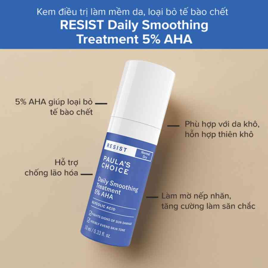 Tẩy Da Chết Paula’s Choice 5% AHA Cho Da Thường Khô 50ml